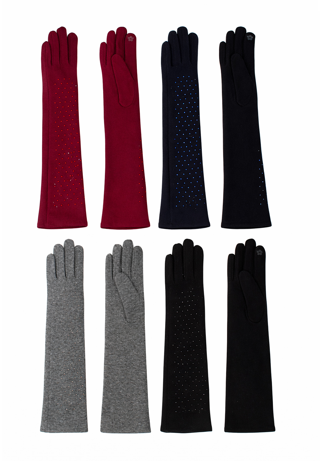 GUANTO LUNGO C/STRASS BOX 12 PZ,100% VISCOSE, MADE IN PRC     